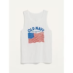 Old Navy 2022 White Graphic of All United States Flag Tank Top Men's XXXL Tall